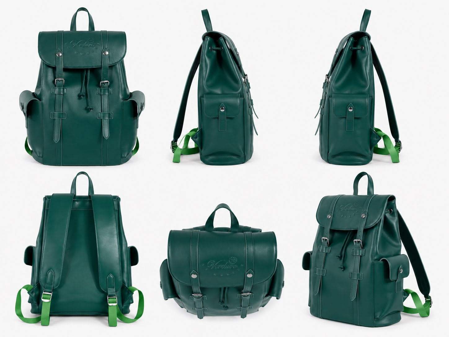 boy london green leather backpack Saola Tech by Capra weekend trips Compact backpack (8L) - Green