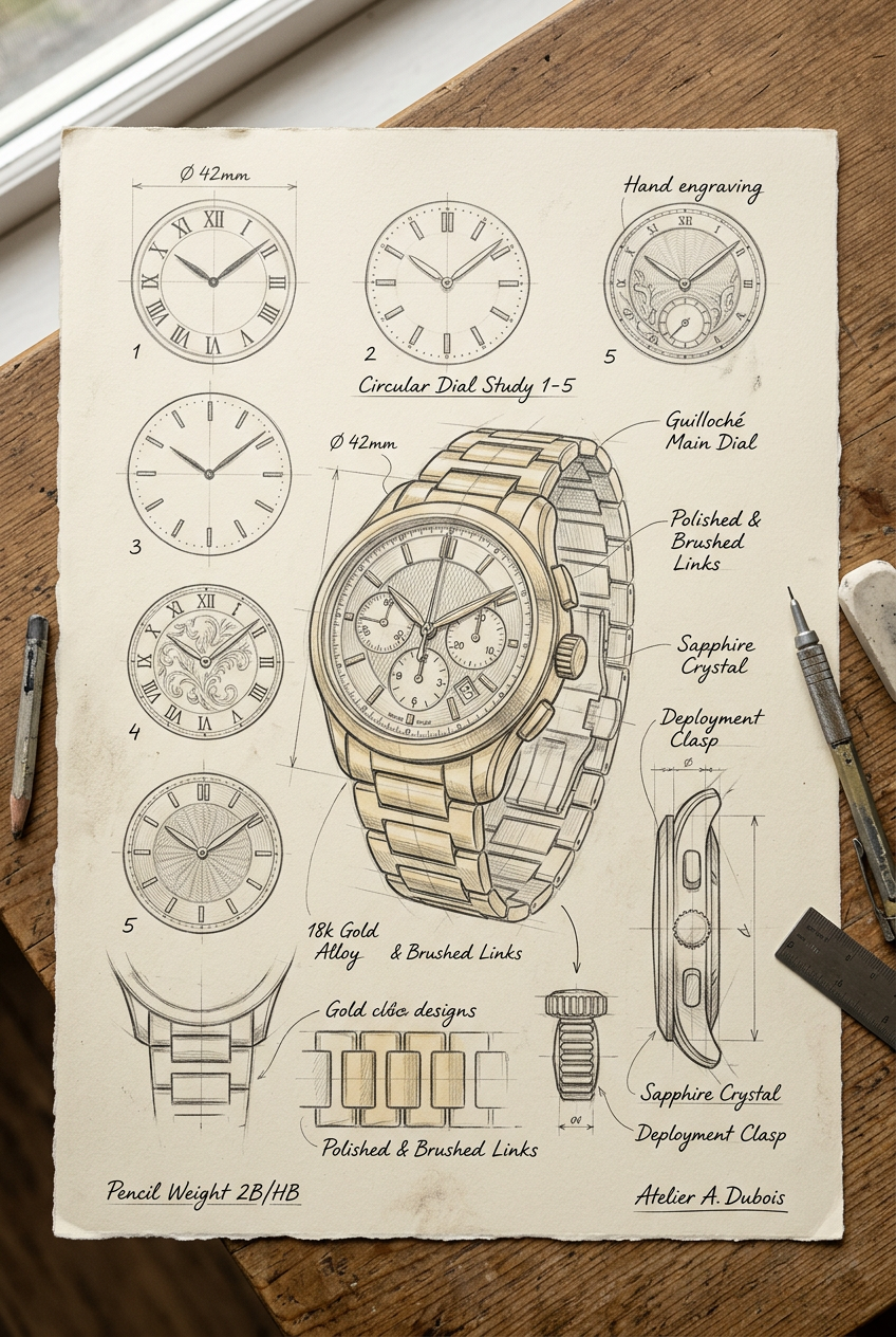 Original watch design sketch
